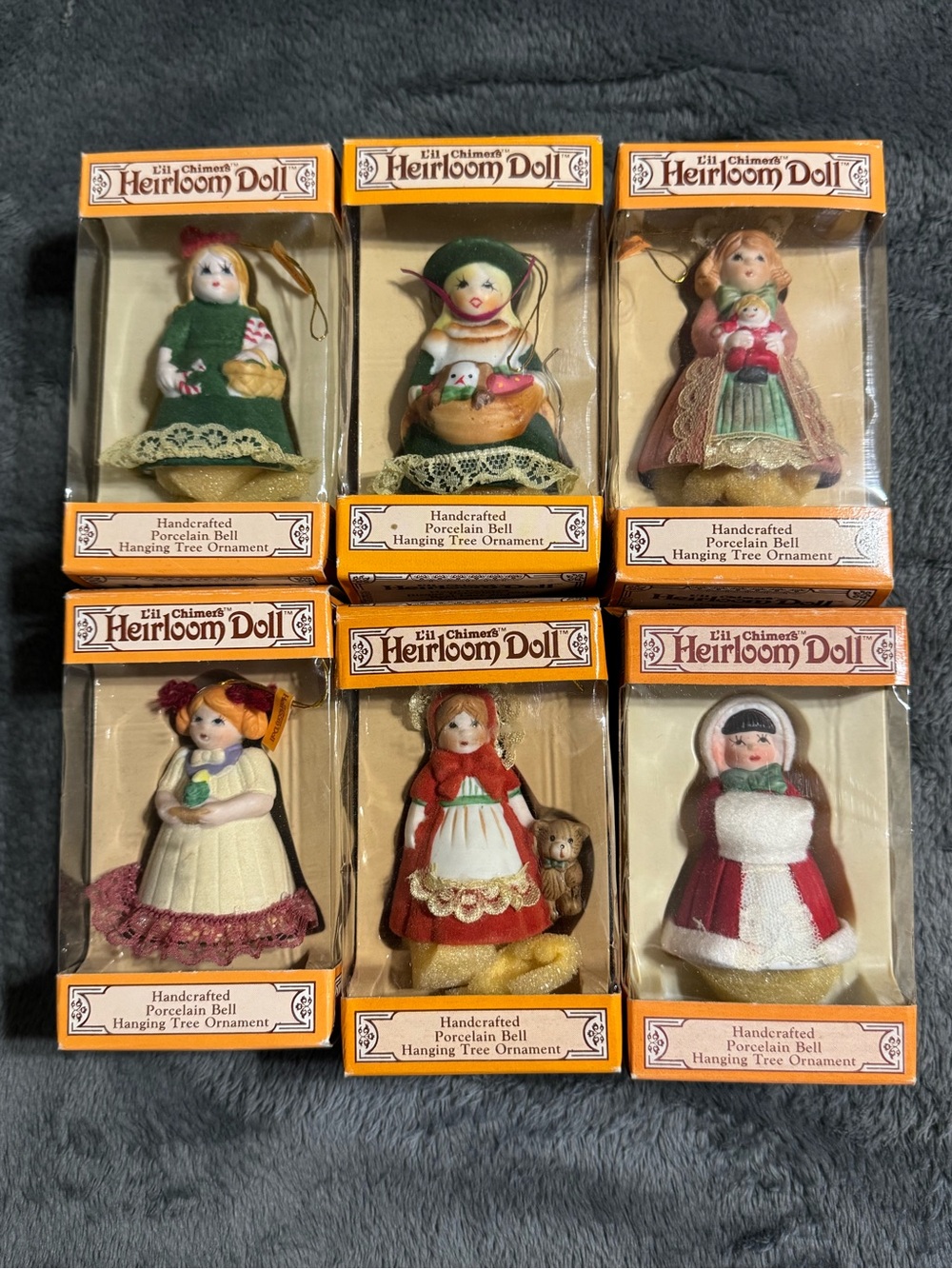 Lil' Chimera Heirloom Doll Porcelain Hanging Tree Ornaments - Multi (Set of 6)